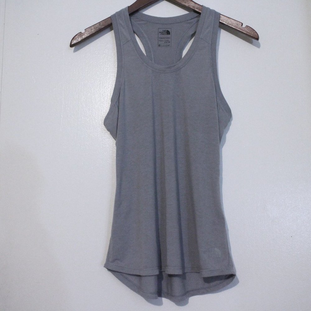 NORTH FACE GRAY TANK, MUSCLE TANK, SHIRTTAIL HEMLINE, SIZE XS